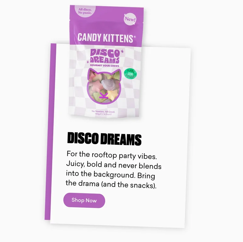 Disco Dreams   For the rooftop party vibes. Juicy, bold and never blends into the background. Bring the drama (and the snacks).