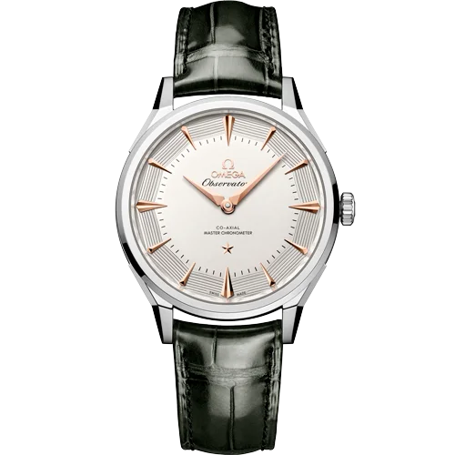 140.13.39.21.02.001 - 39.4 mm, O‑MEGASTEEL on leather strap