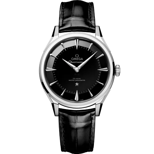 140.13.39.21.01.001 - 39.4 mm, O‑MEGASTEEL on leather strap