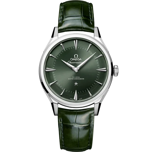 140.13.39.21.10.001 - 39.4 mm, O‑MEGASTEEL on leather strap