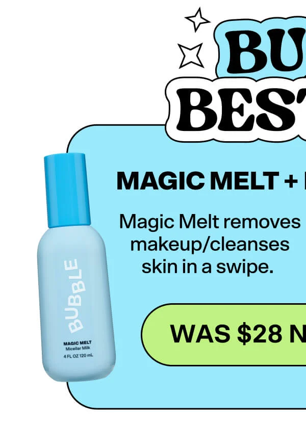 Busy Besties: MAGIC MELT    Magic melt removes makeup/cleanses skin in a swipe.