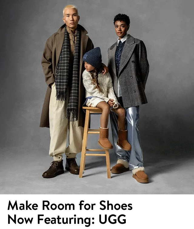 UGG shoes. Model wearing UGG shoes.