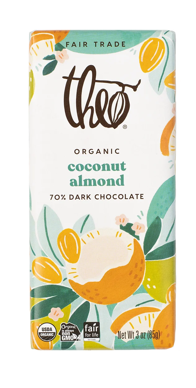 Image of Coconut Almond 70% Dark Chocolate Bar