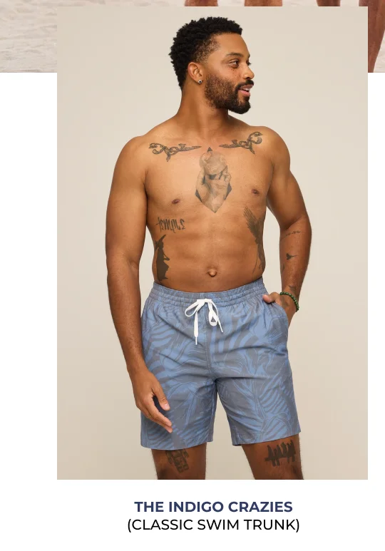 Classic Swim Trunk: The Indigo Crazies