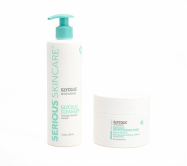 SERIOUS SKINCARE Glycolic Cleanser + 60 ct Pads