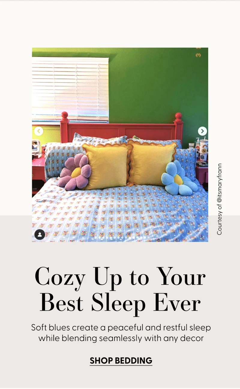 Cozy Up to Your Best Sleep Ever | Soft blues create a peaceful and restful sleep while blending seamlessly with any decor | Shop Bedding