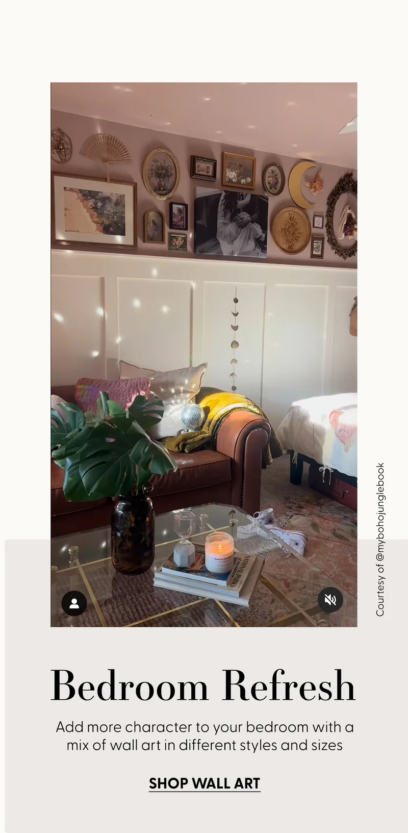 Bedroom Refresh | Add more character to your bedroom with a mix of wall art in different styles and sizes | Shop Wall Art