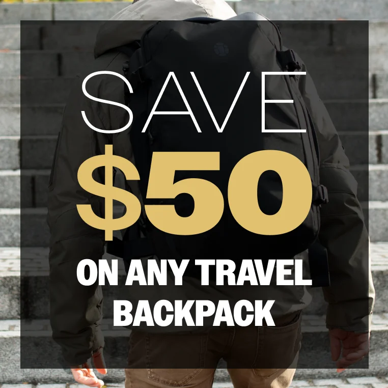 Save $50 on Any Travel Backpack