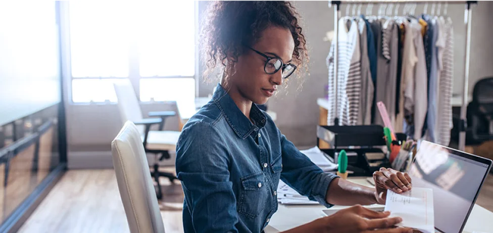Fashion designer working at a desk