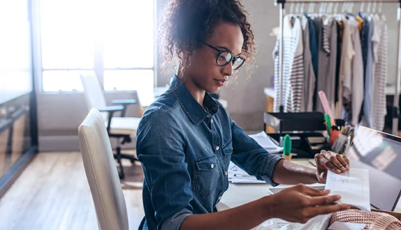 Fashion designer working at a desk
