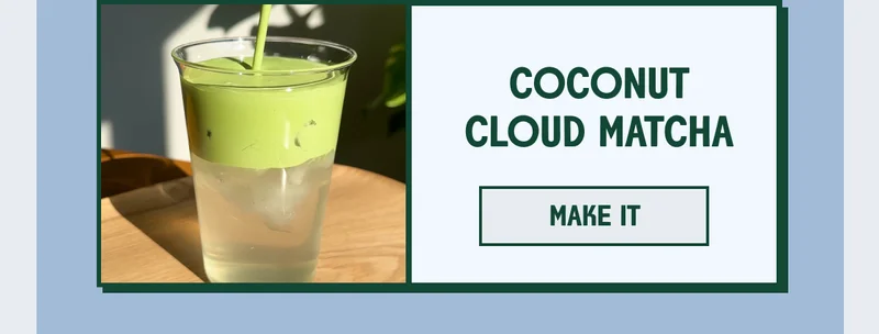 Coconut cloud matcha drink