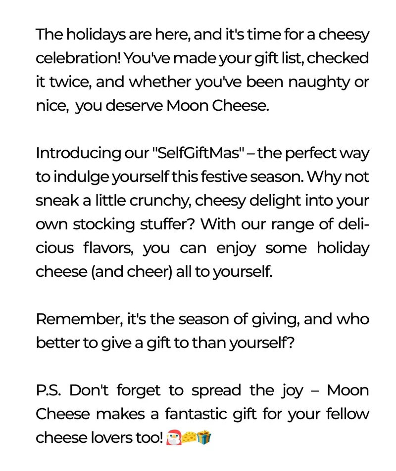 Moon Cheese | on't forget to spread the joy – Moon Cheese makes a fantastic gift for your fellow cheese lovers too!