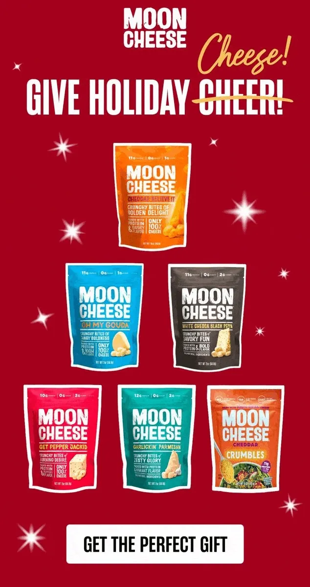 Moon Cheese | Give Holiday Cheese | Christmas tree GIF | Get the perfect gift