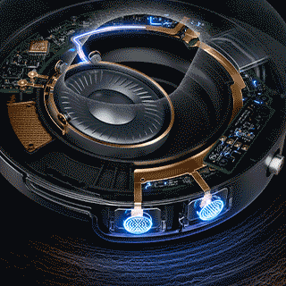 A cut-out of the Dyson OnTrac headphones