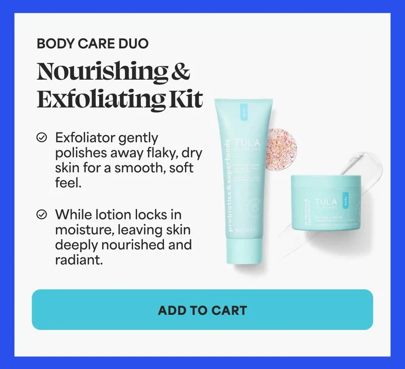 BODY CARE DUO. Nourishing & Exfoliating Kit  ✅ Exfoliator gently polishes away flaky, dry skin for a smooth, soft feel.  ✅ While lotion locks in moisture, leaving skin deeply nourished and radiant. -- ADD TO CART
