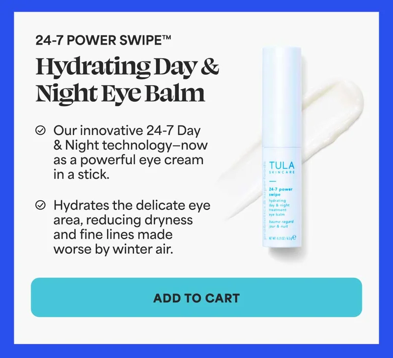 24-7 POWER SWIPE™.  Hydrating Day &  Night Eye Balm.  ✅ Our innovative 24-7 Day & Night technology—now as a powerful eye cream in a stick.  ✅ Hydrates the delicate eye area, reducing dryness and fine lines made worse by winter air. -- ADD TO CART