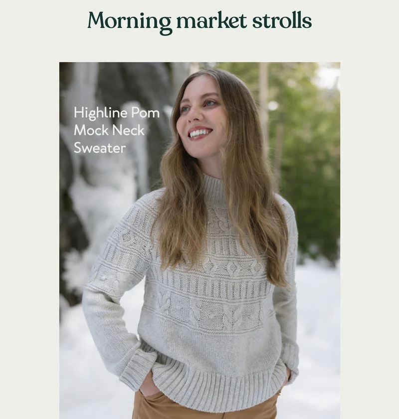 Highline Pom Mock Neck Sweater