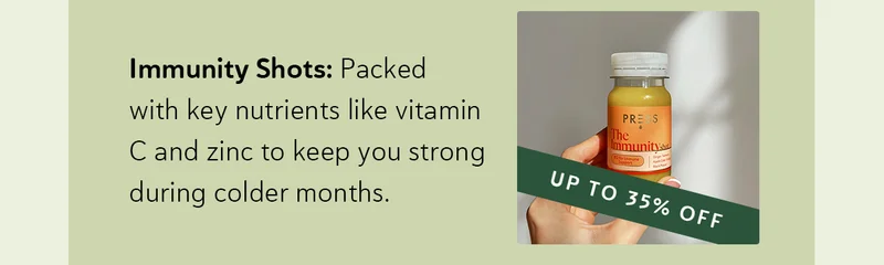Immunity Shots: Packed with key nutrients like vitamin C and zinc to keep you strong during colder months.