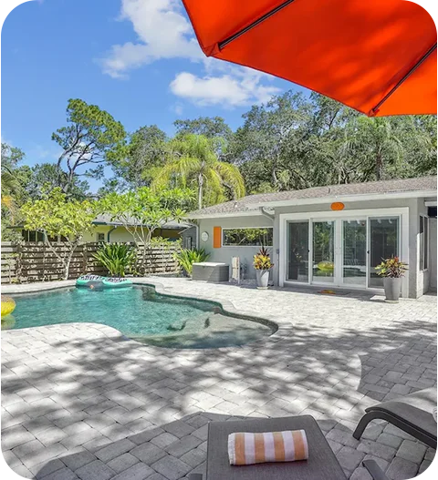 Spend sunny days by the pool in Sarasota, Florida.