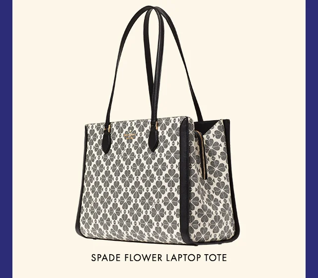 Spade flower laptop tote