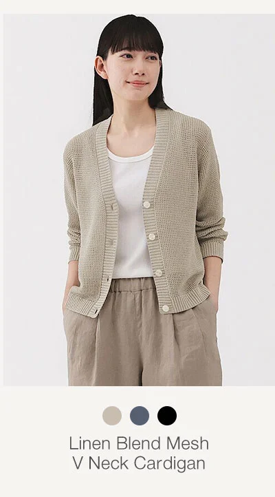 Shop Women's Linen Blend Mesh Cardigan