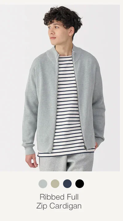 Shop Men's Ribbed Full Zip Cardigan