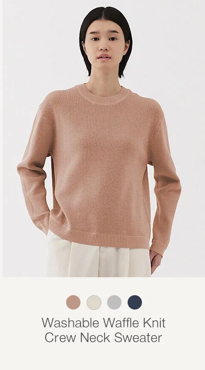 Shop Women's Washable Waffle Knit Crew Neck Sweater