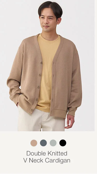 Shop Men's Double Knitted V Neck Cardigan