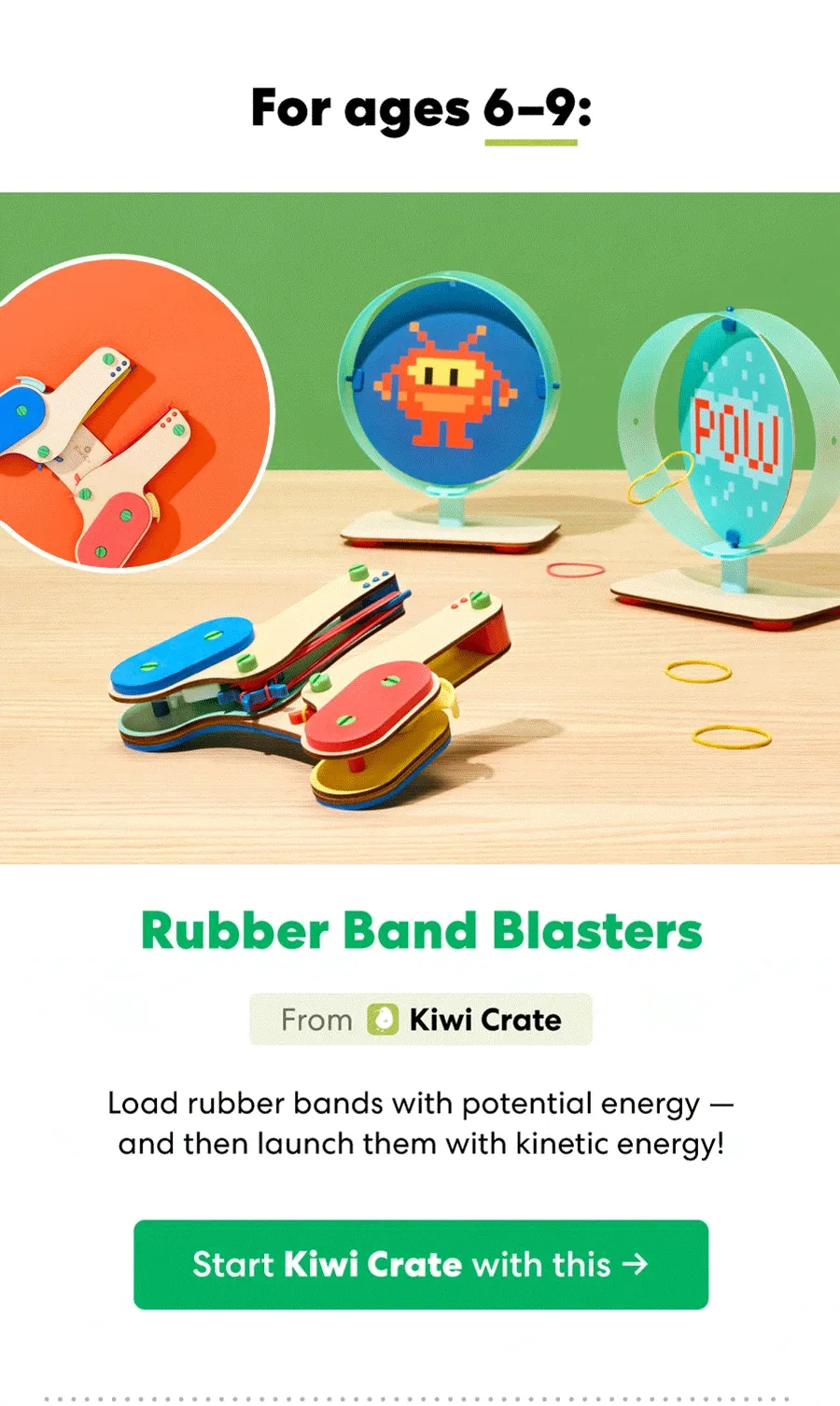 Rubber Band Blasters from Kiwi Crate