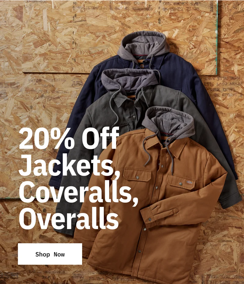 Free Express Shipping* 20% Off Jackets, Coveralls, Overalls. Shop Now.
