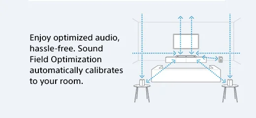 Enjoy optimized audio, hassle-free. Sound Field Optimization automatically calibrates to your room.