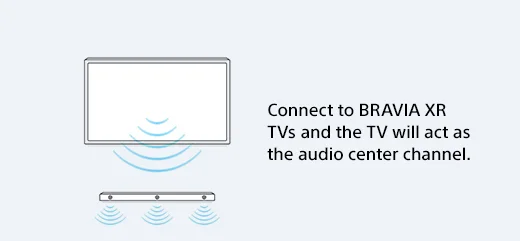 Connect to BRAVIA XR TVs and the TV will act as the audio center channel.