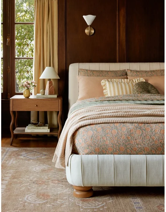 Fransen Linen Cotton Duvet Cover-Blush and Jade / Full/Queen / Duvet Cover
