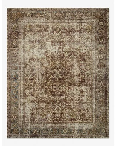 Sinclair I Rug by Magnolia Home by Joanna Gaines x Loloi - Rust and Lagoon / 7'6" x 9'6"