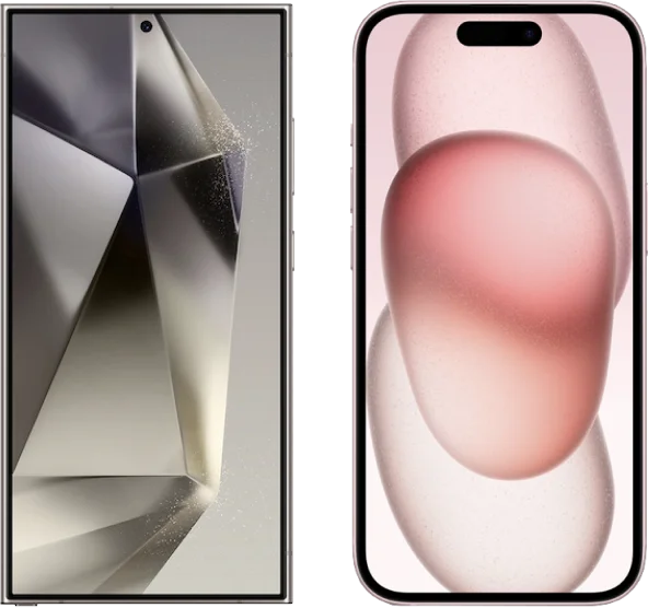Left: Samsung Galaxy Smart Phone Right: Apple iPhone