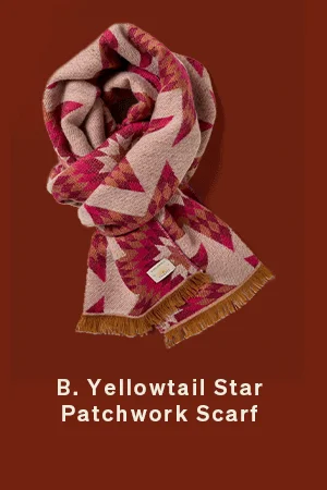 B Yellowtail Star Patchwork Scarf