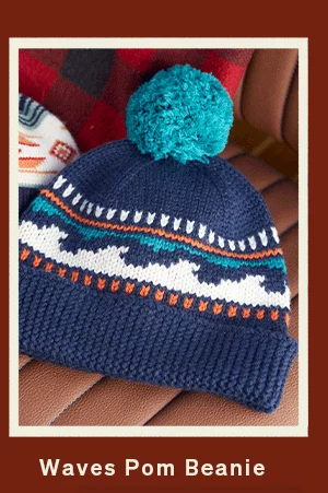 Waves Pom Beanie