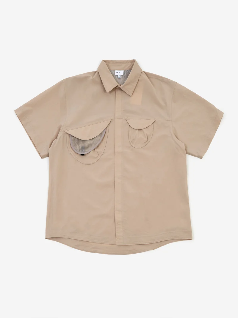 Image of Goldwin 0 S/S Asymmetric Camp Shirt - Silica