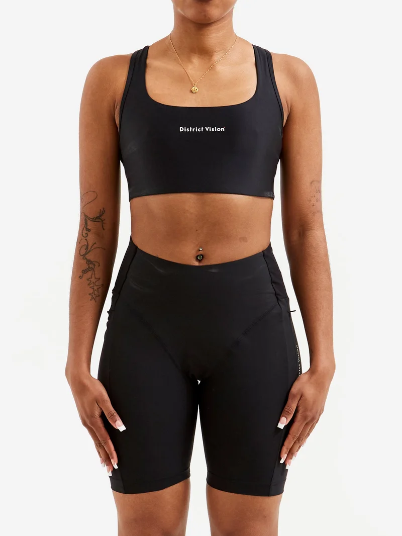Image of District Vision Twin Layer Medium Support Bra - Black