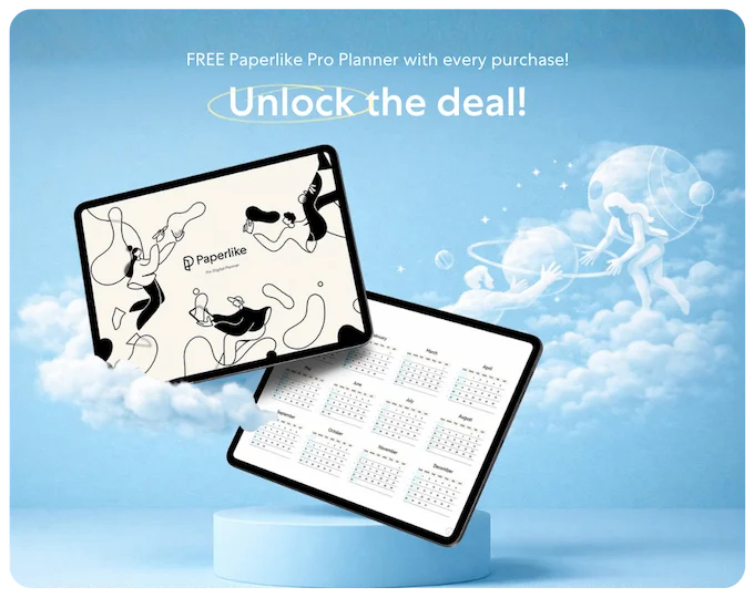 Title image: Unlock the deal! Free Paperlike Pro Planner with every purchase!