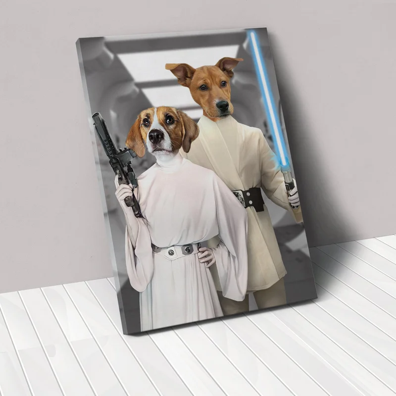 Image of The Space Siblings - Custom Pet Canvas