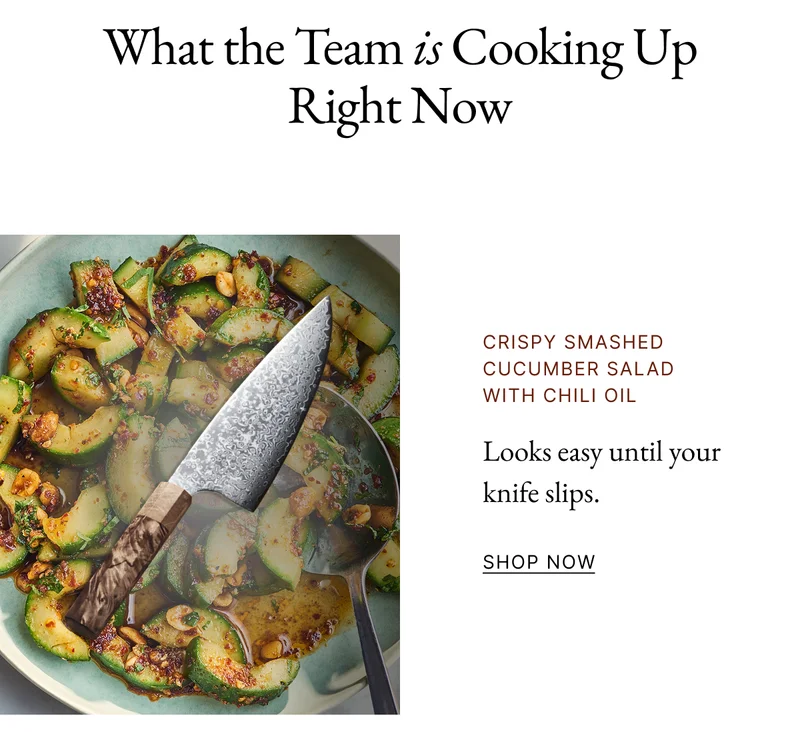 Crispy smashed cucumber salad with chili oil