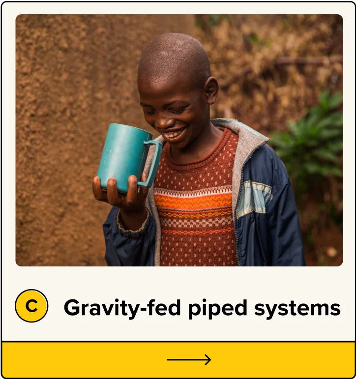 C. Gravity-fed piped systems