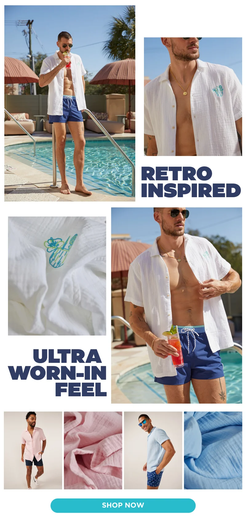 Retro Inspired, Ultra Worn-In Feel, Relaxed Fit: THE COASTAL COTTON SUNDAY SHIRT