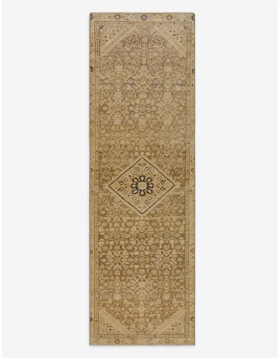 Vintage Turkish Hand-Knotted Wool Runner Rug No. 248, 3' x 9'6"