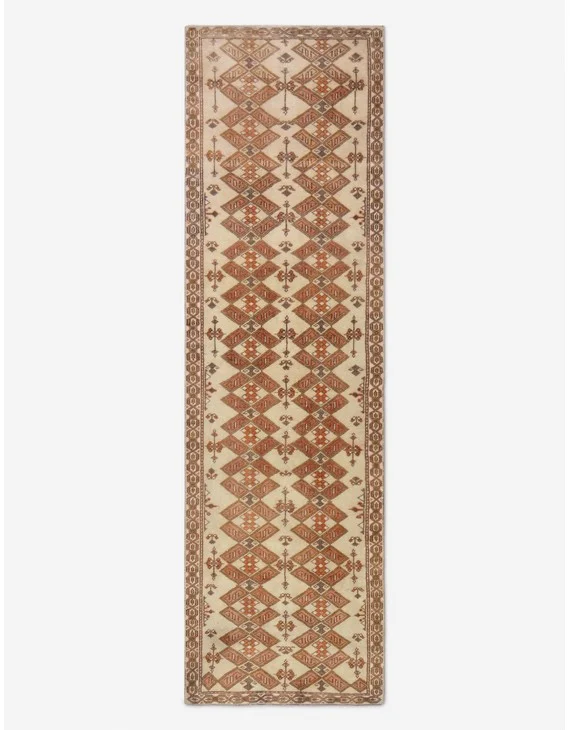 Vintage Turkish Hand-Knotted Wool Runner Rug No. 268, 2'6" x 8'7"