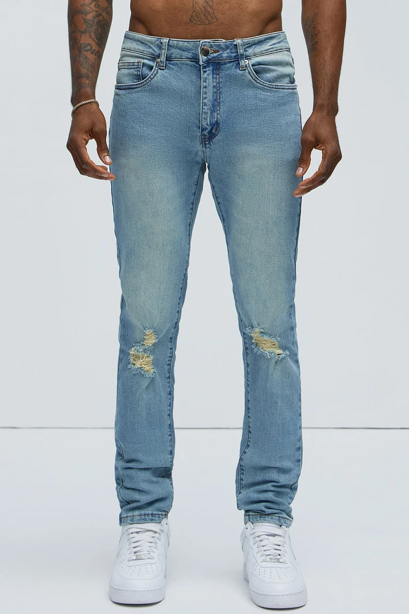 Image of Cornell Distressed Skinny Jeans - Vintage Wash