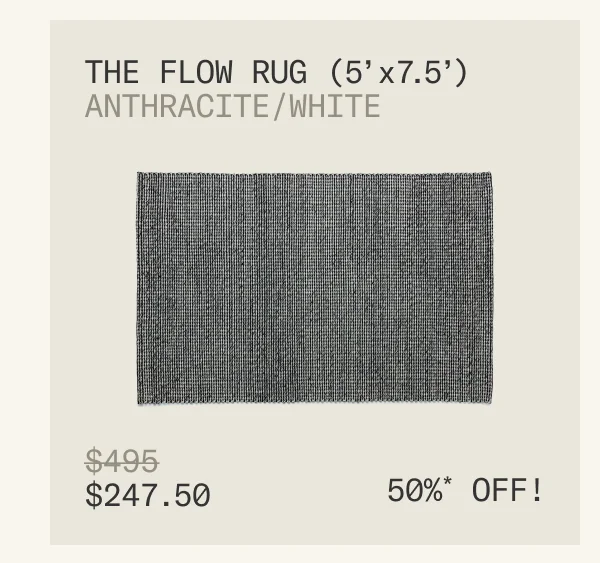 Save 50% on The Flow Rug in Anthracite & White (5x7.5)