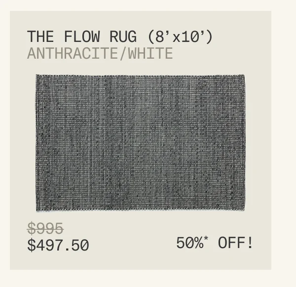 Save 50% on The Flow Rug in Anthracite & White (8x10)