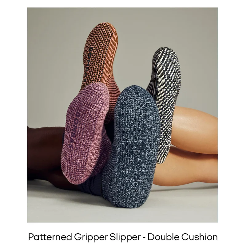 Patterned Gripper Slipper - Double Cushion